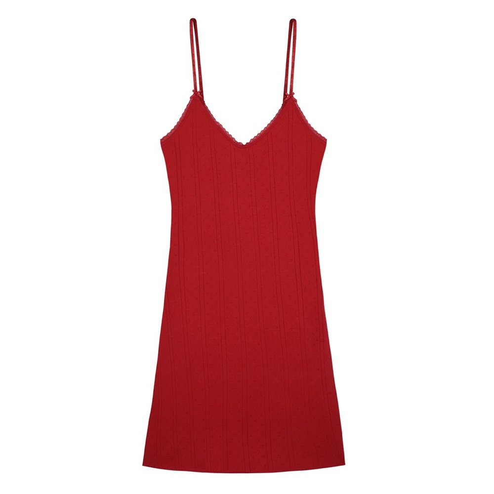 Cou cou organic cotton slip dress in red